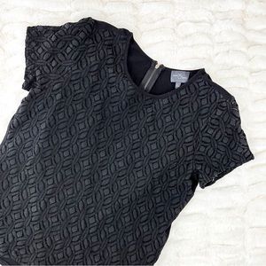 Market & Spruce black boho lace zip back top - Size large